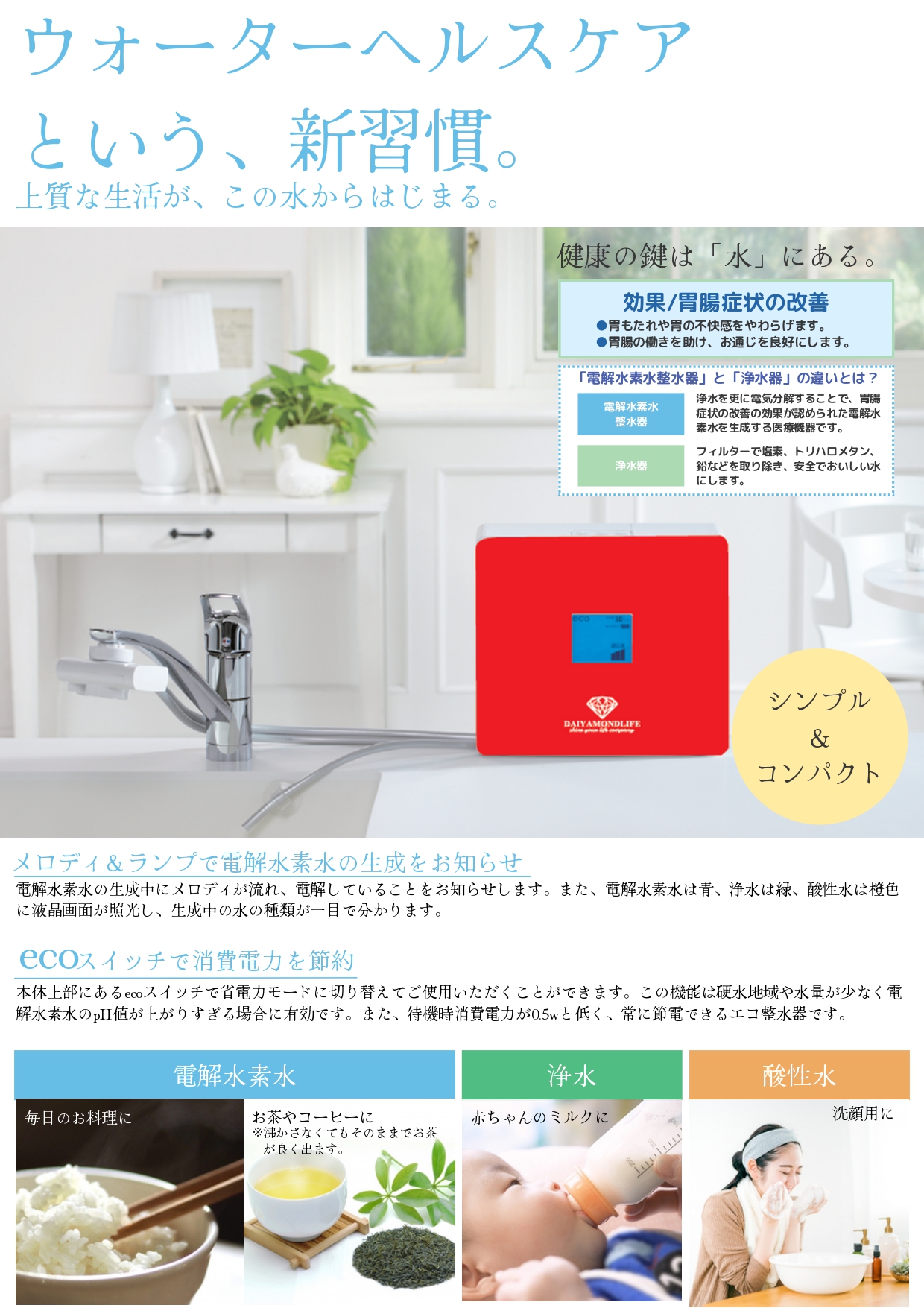 夏セール開催中 MAX80%OFF！ ダイヤモンドウォーター「整水器」 おめがね | 浄水機